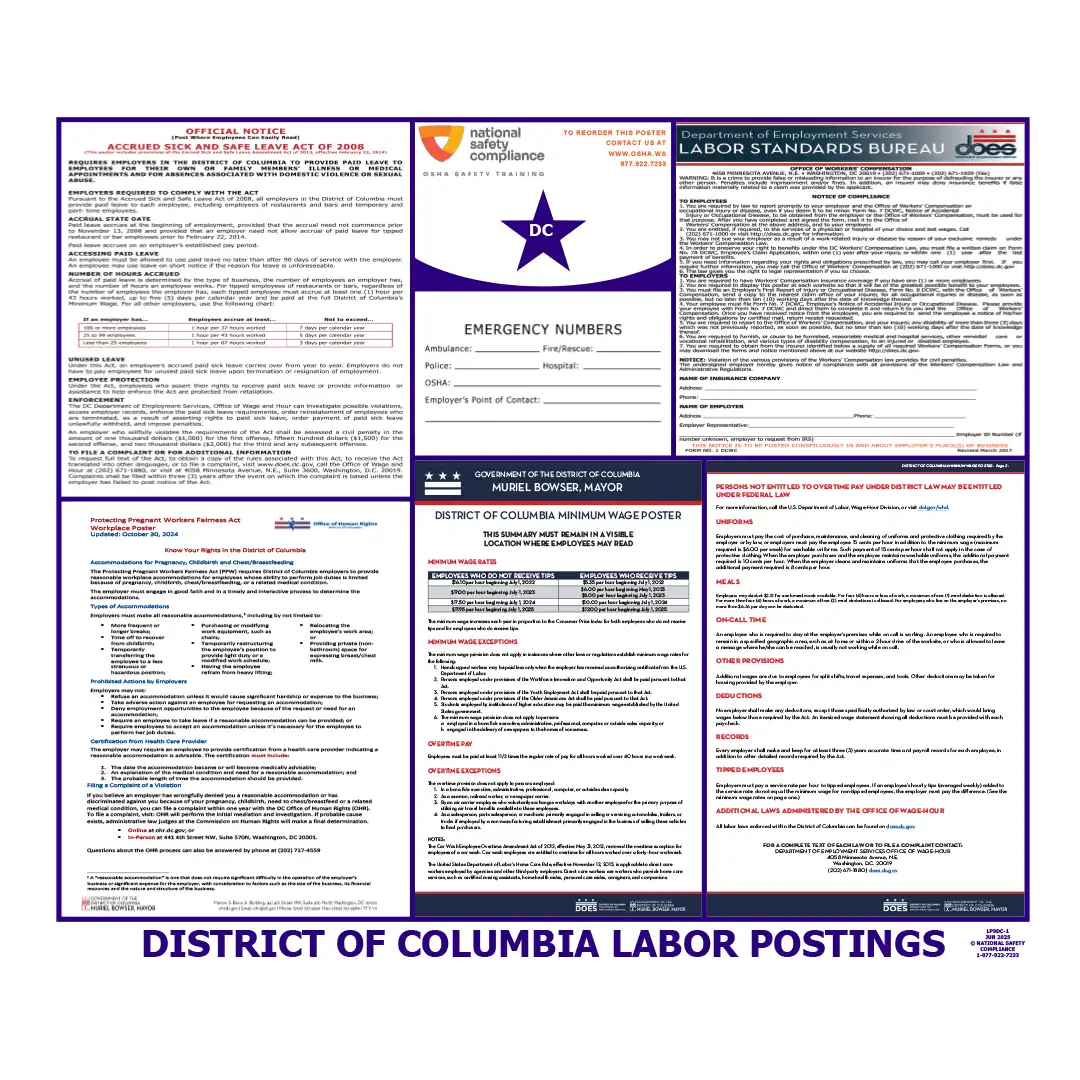 2026 District of Columbia (Washington DC) & Federal Labor Law Posters