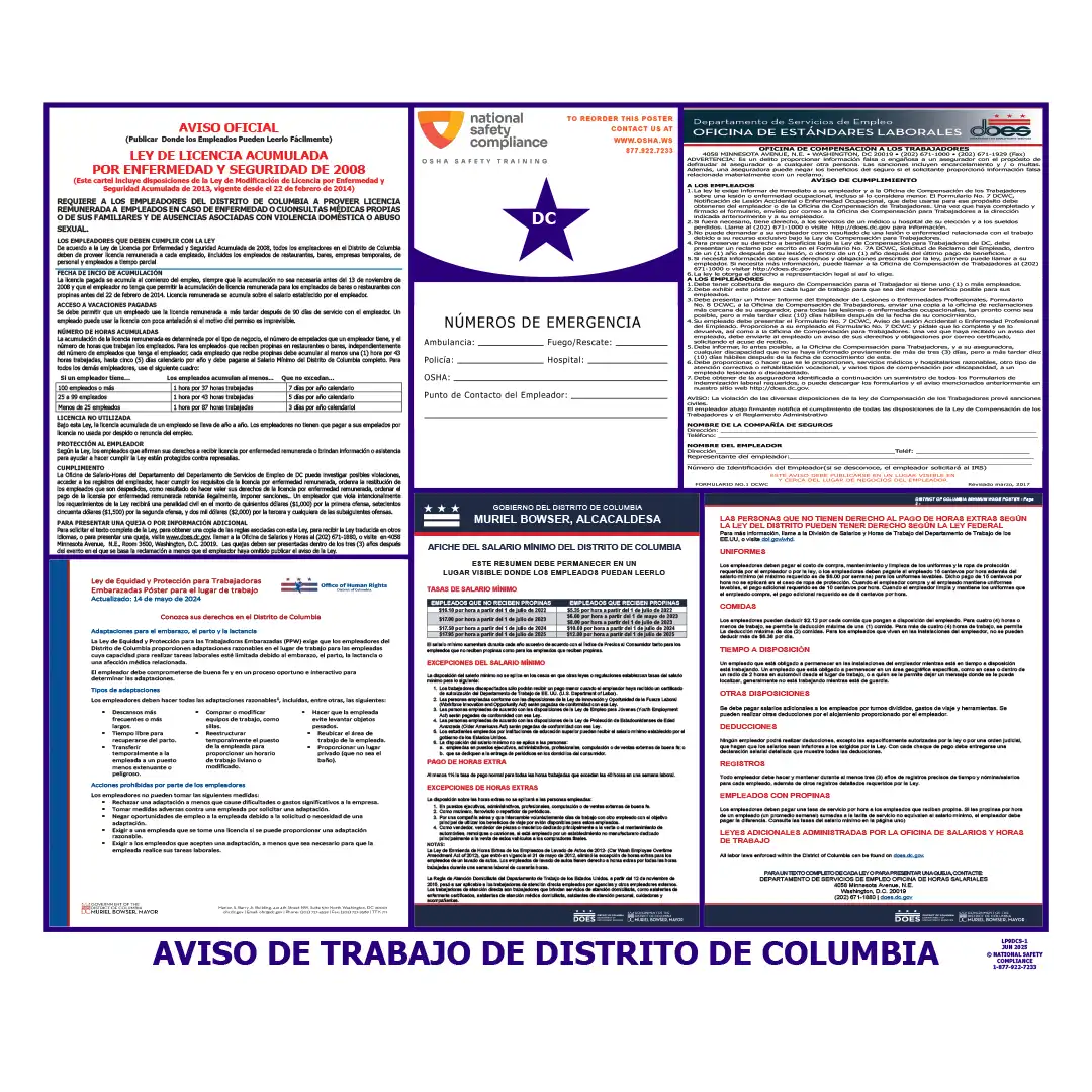 2026 District of Columbia (Washington DC) & Federal Labor Law Posters