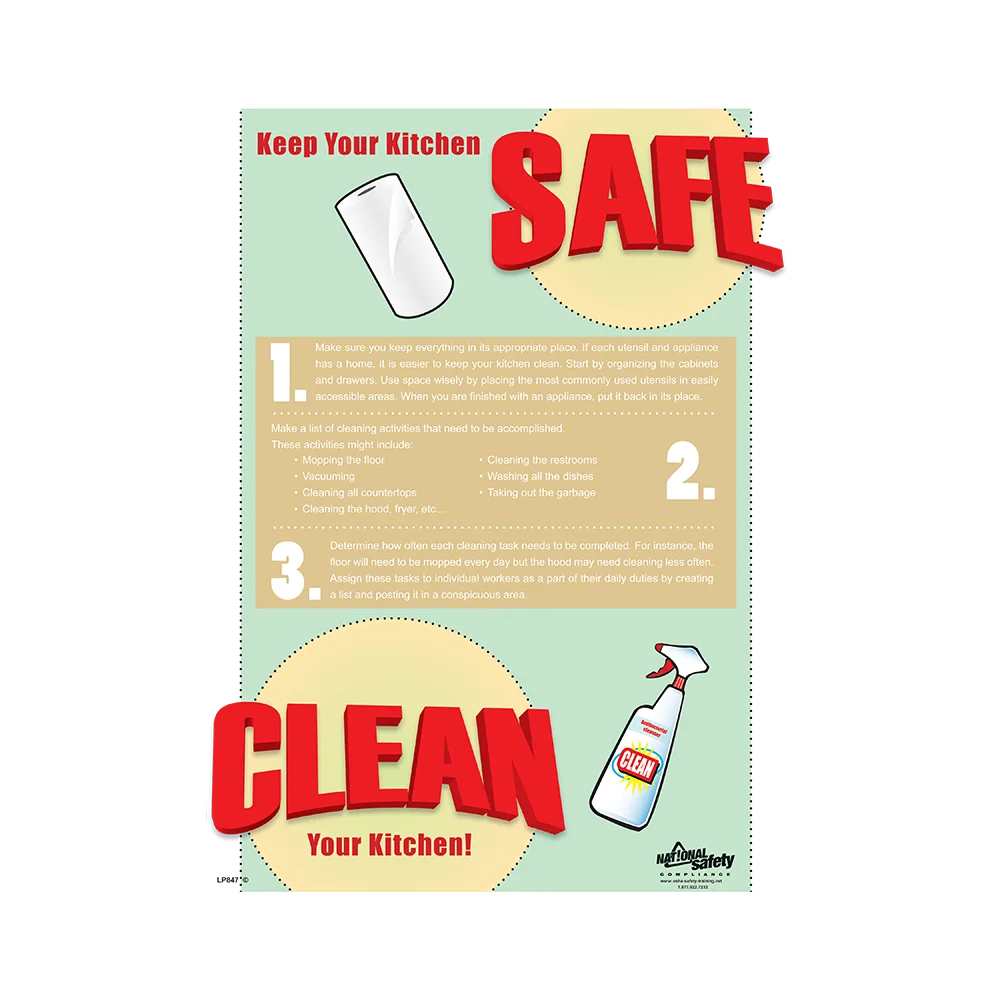 Keep Your Kitchen Safe, Clean Your Kitchen Poster