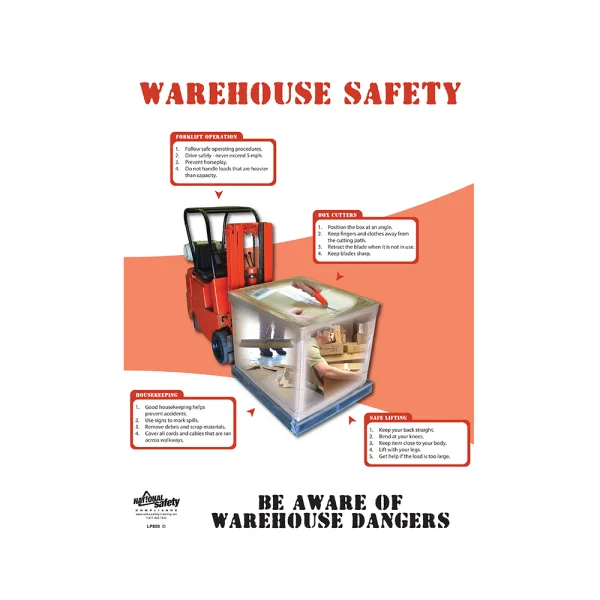 Warehouse Safety, Beware of Dangers Poster