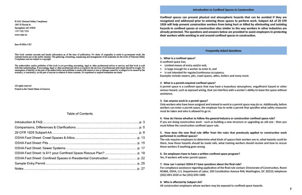 Confined Space in Construction - Student Supplement (Pack of 10)
