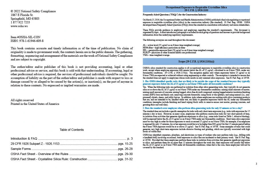 Crystalline Silica in Construction - Supplement (Pack of 10)