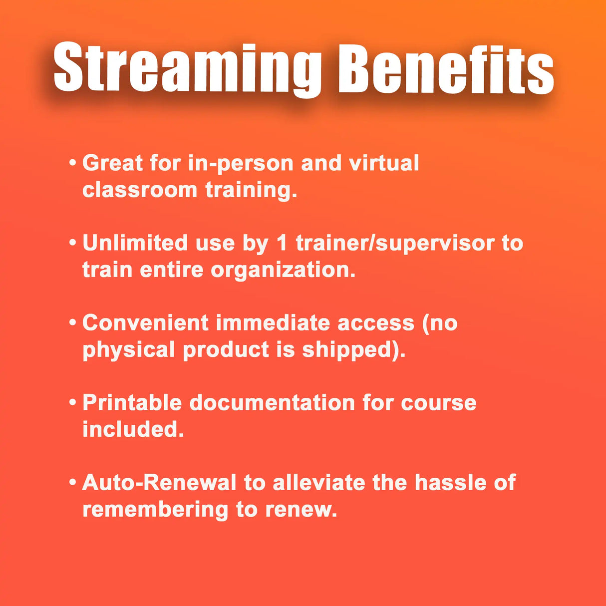 Asbestos Safety Streaming Access