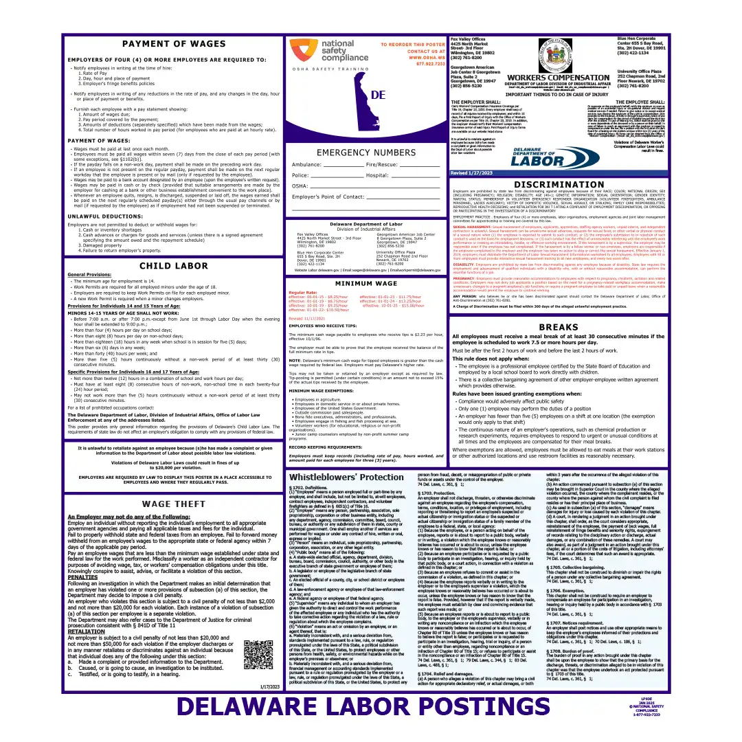 2026 Delaware State & Federal Labor Law Posters