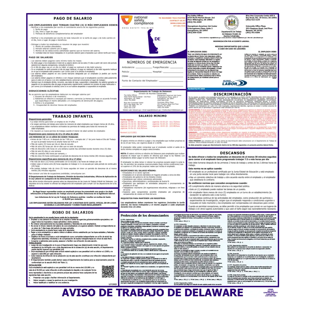 2026 Delaware State & Federal Labor Law Posters