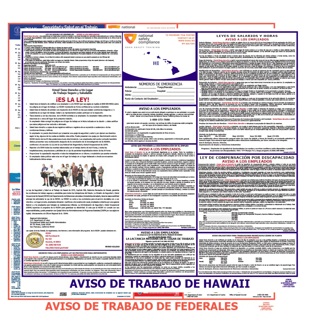 2026 Hawaii State & Federal Labor Law Posters