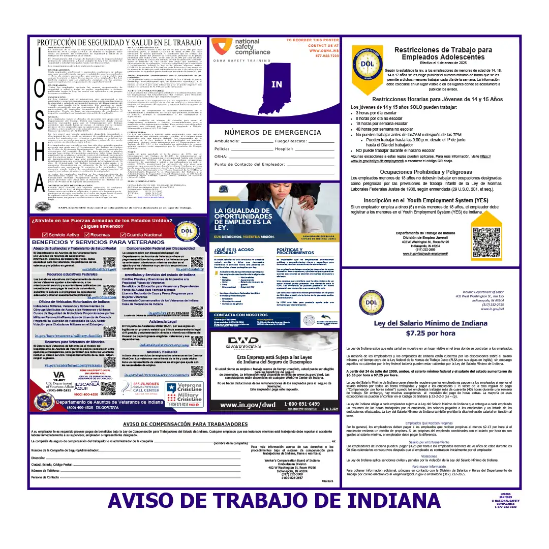 2026 Indiana State & Federal Labor Law Posters