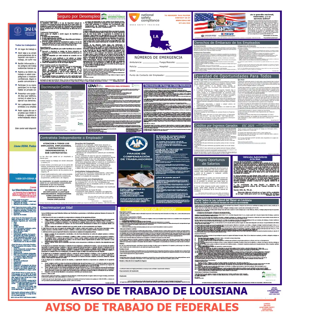 2026 Louisiana State & Federal Labor Law Posters