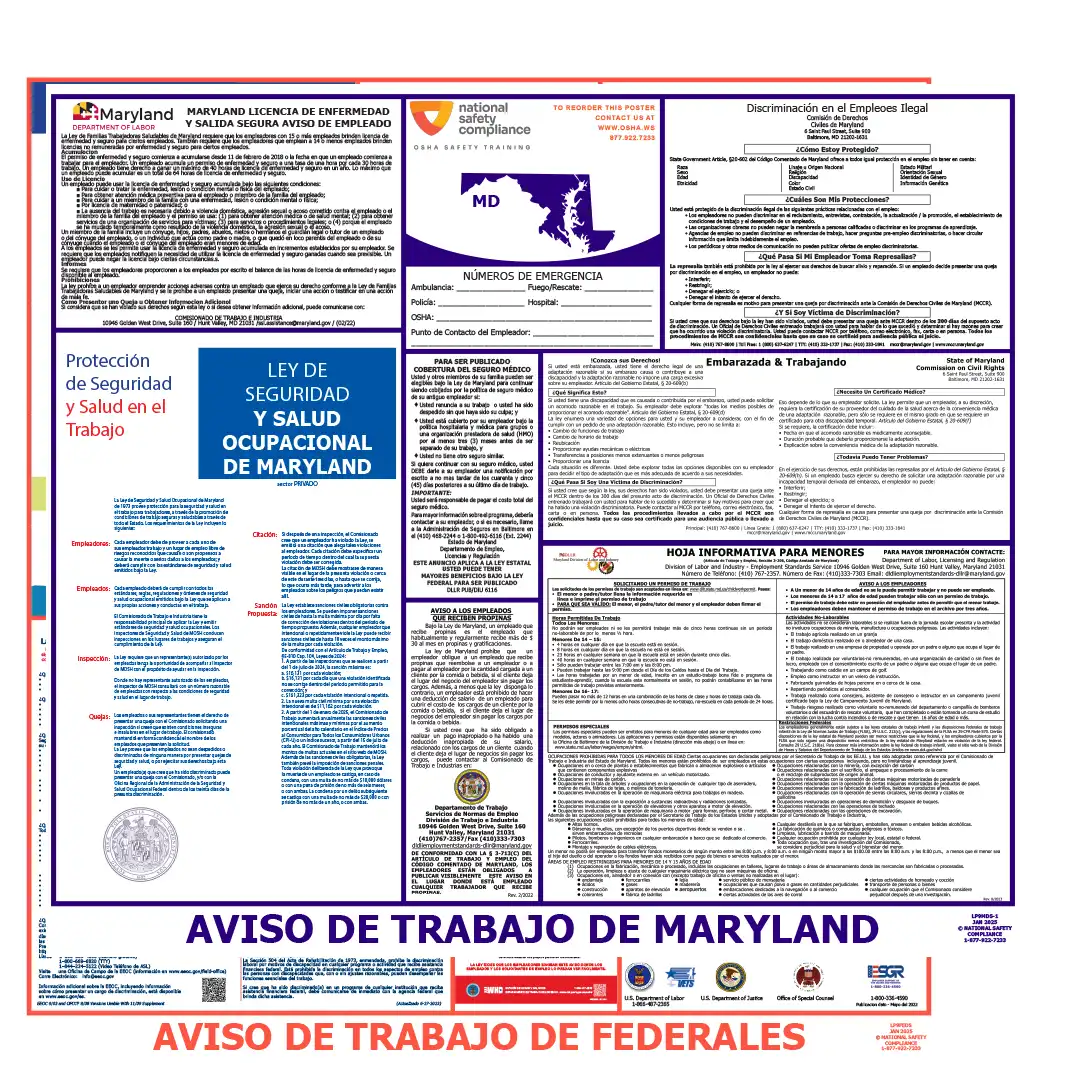 2026 Maryland State & Federal Labor Law Posters