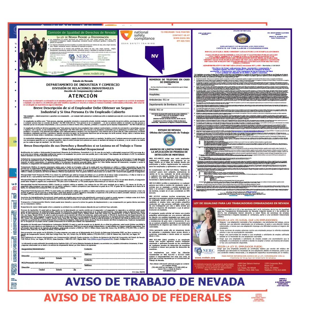 2026 Nevada State & Federal Labor Law Posters