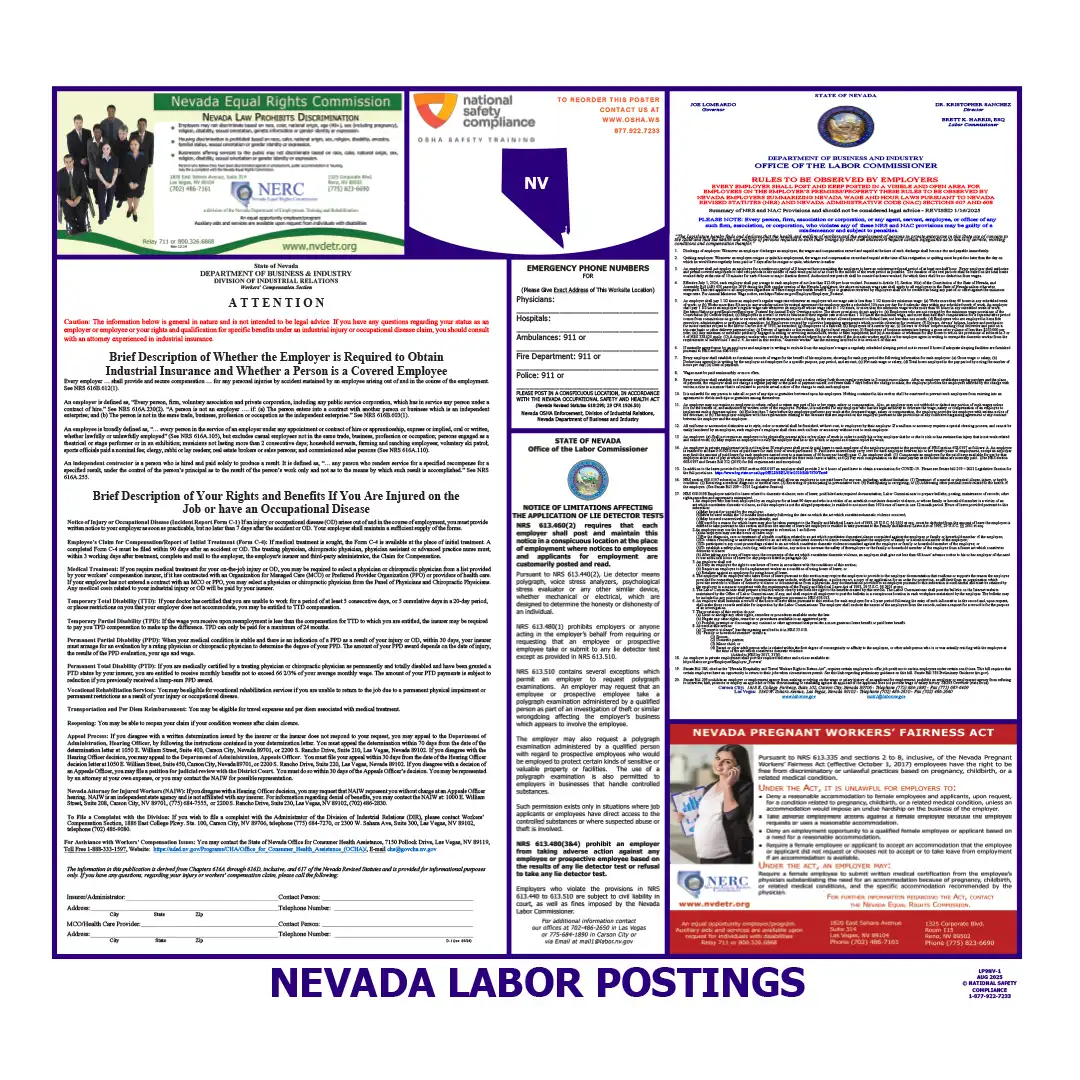2026 Nevada State & Federal Labor Law Posters