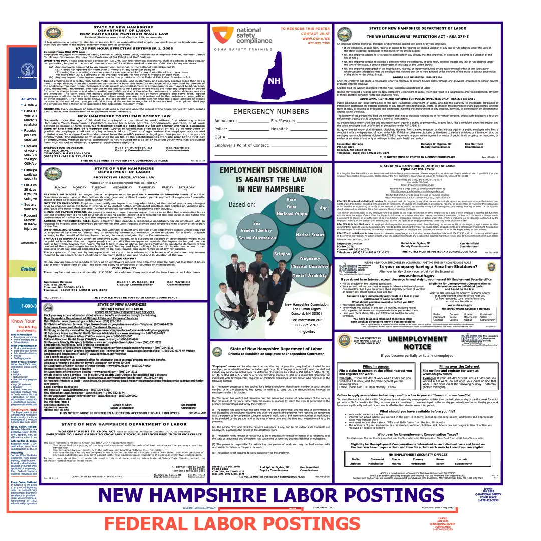 2026 New Hampshire State & Federal Labor Law Posters