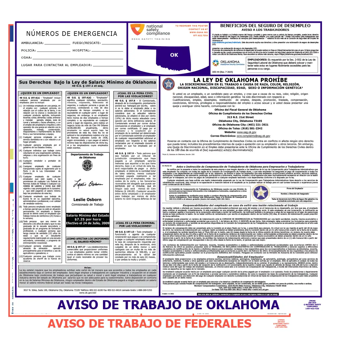 2026 Oklahoma State & Federal Labor Law Posters