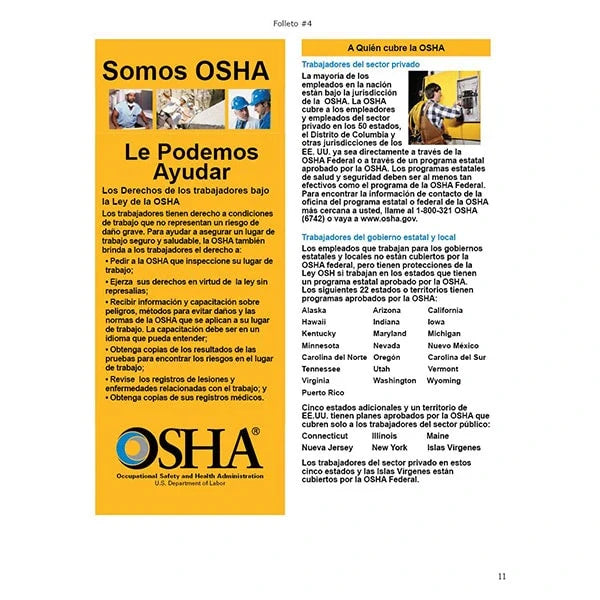OSHA Outreach Student Handout Packet — Pack of 10 (EN/ES)