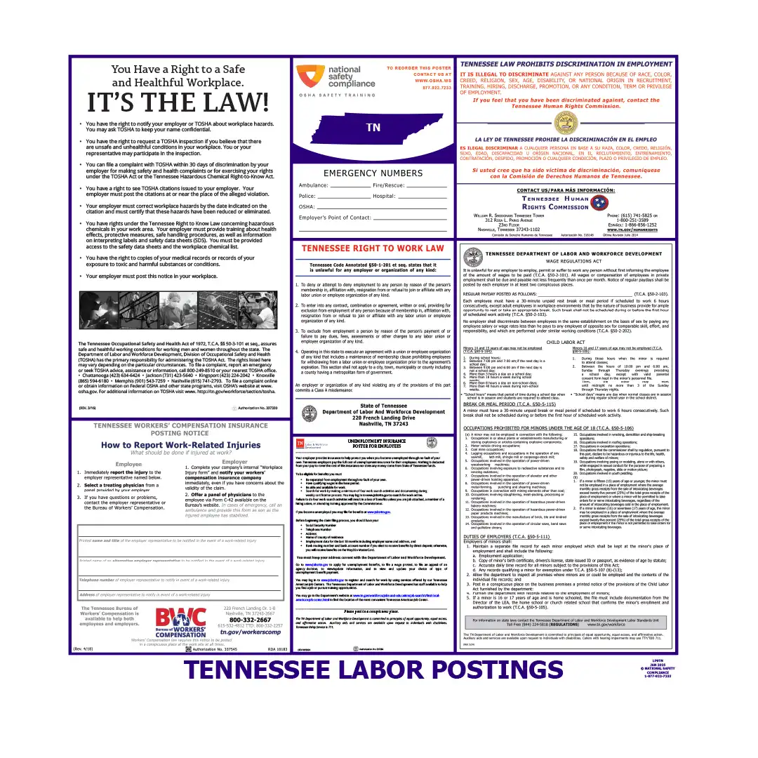 2026 Tennessee State & Federal Labor Law Posters
