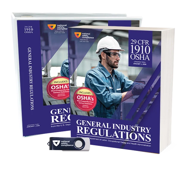 National Safety Compliance OSHA 1910 general industry regulations book formats