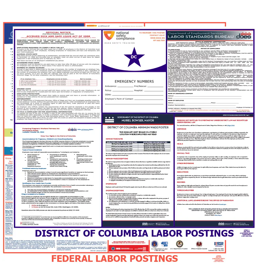 2026 District of Columbia (Washington DC) & Federal Labor Law Posters