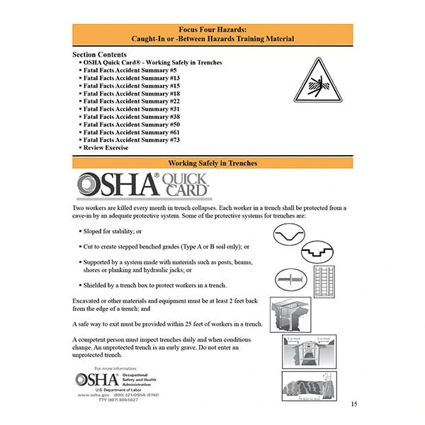 OSHA Focus Four Hazards for Construction (pkg of 10)