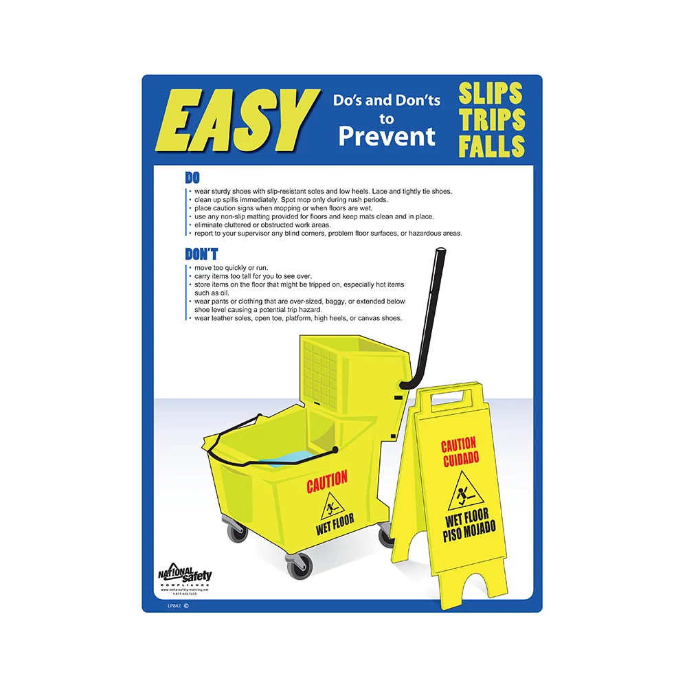 Slip, Trips & Falls, Dos & Don'ts Safety Poster