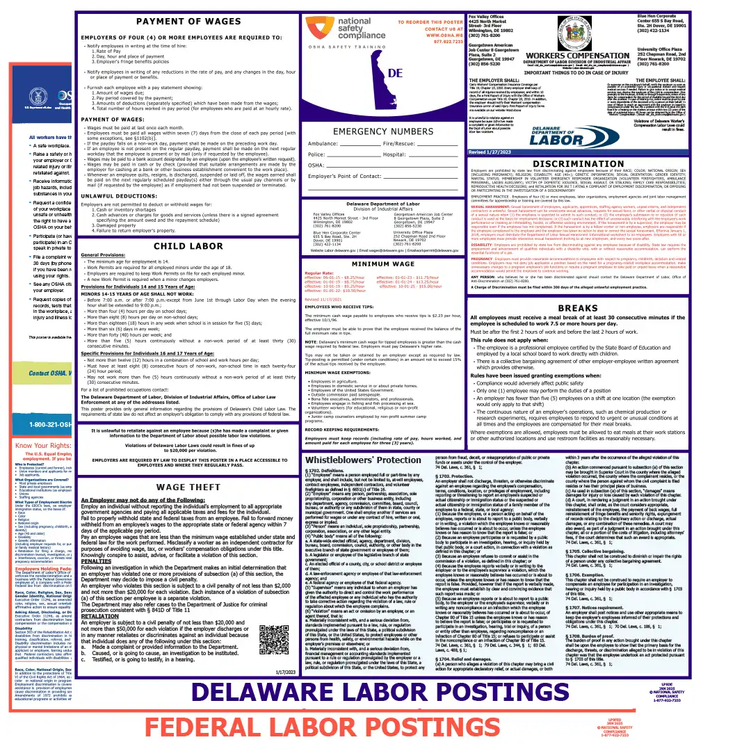 2026 Delaware State & Federal Labor Law Posters