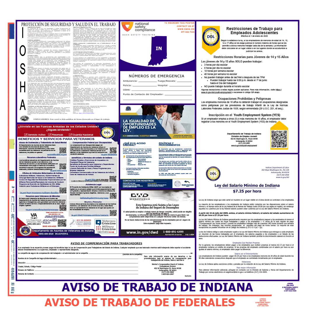 2026 Indiana State & Federal Labor Law Posters