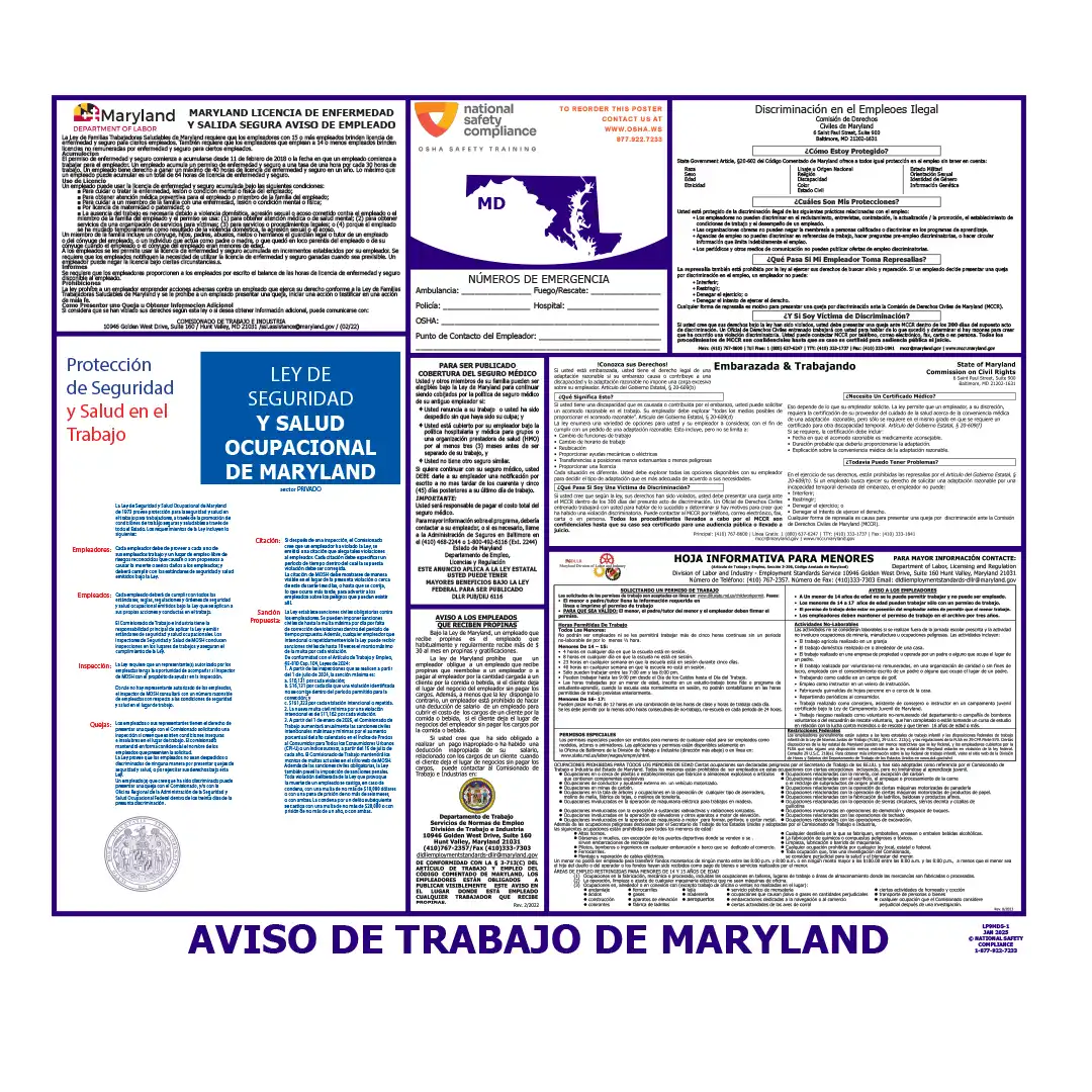 2026 Maryland State & Federal Labor Law Posters