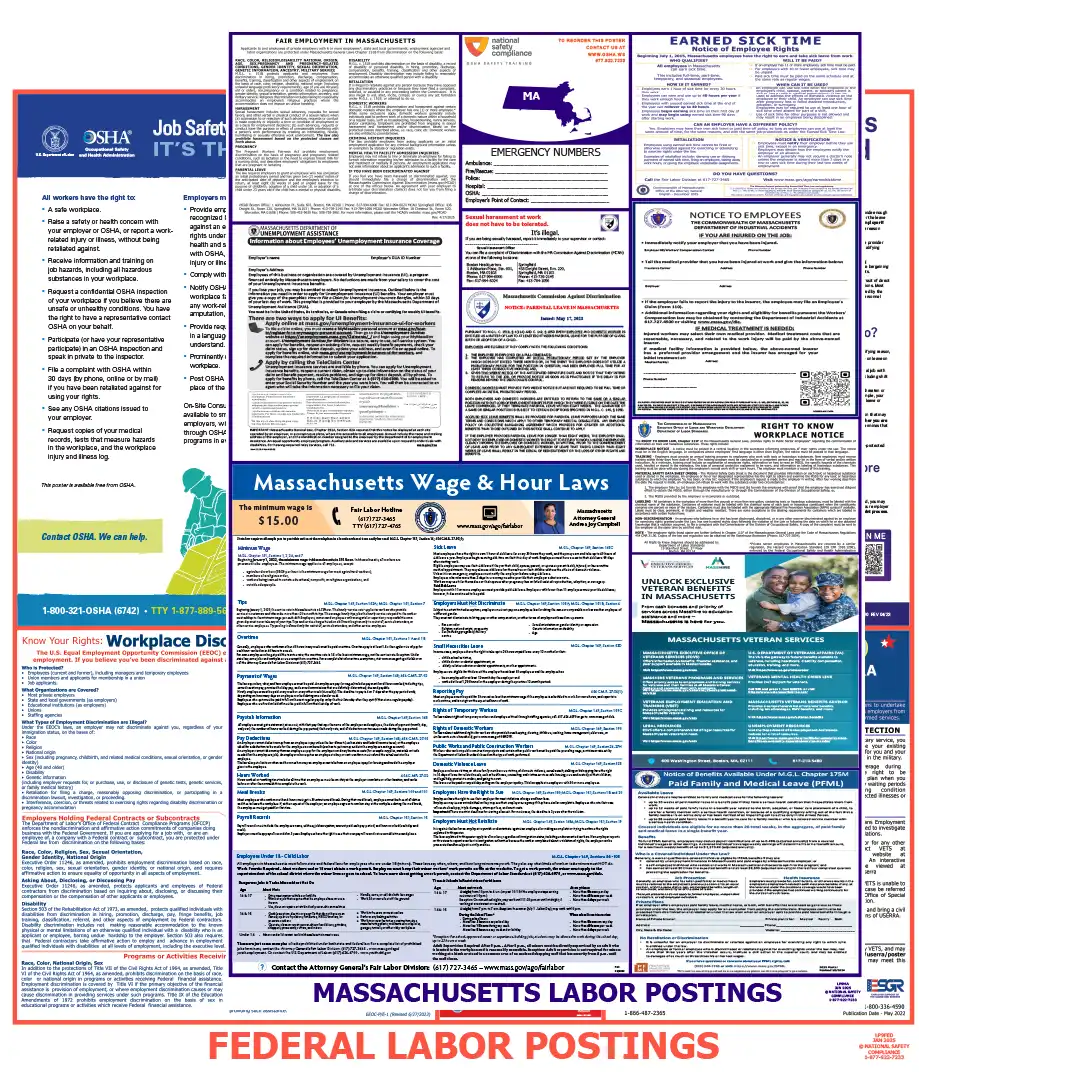 2026 Massachusetts State & Federal Labor Law Posters
