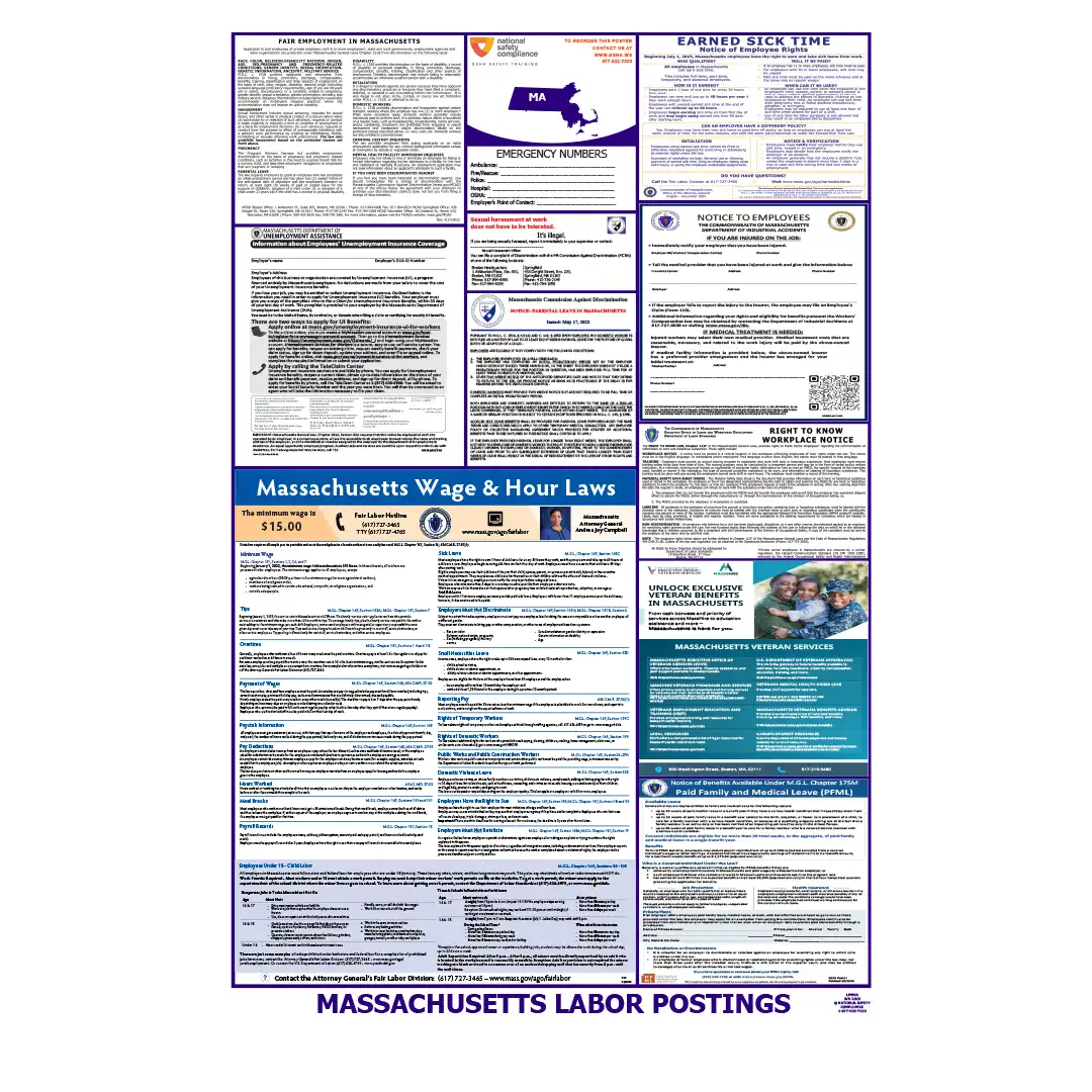 2026 Massachusetts State & Federal Labor Law Posters