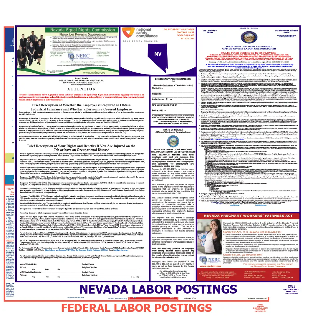 2026 Nevada State & Federal Labor Law Posters