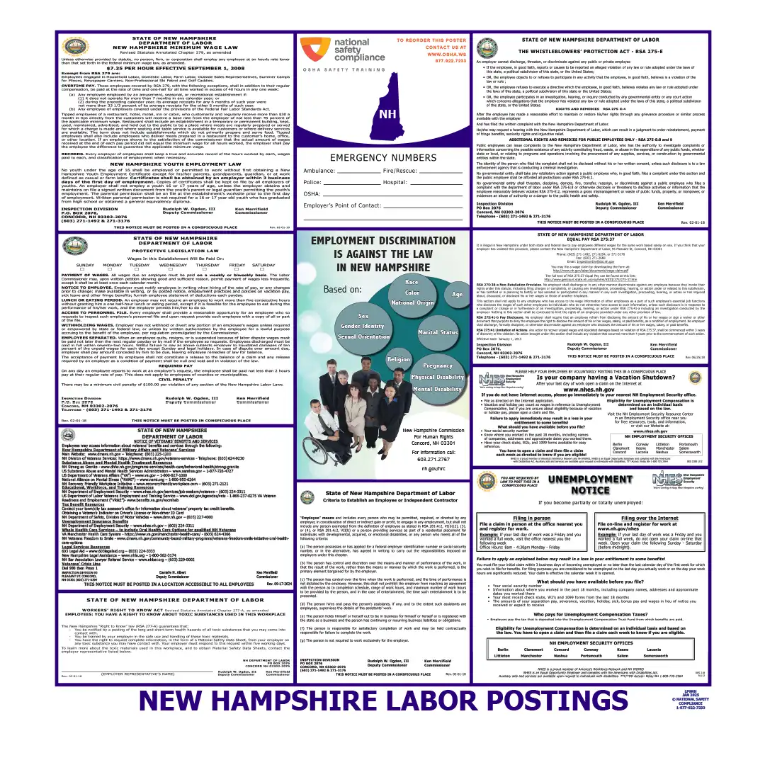 2026 New Hampshire State & Federal Labor Law Posters