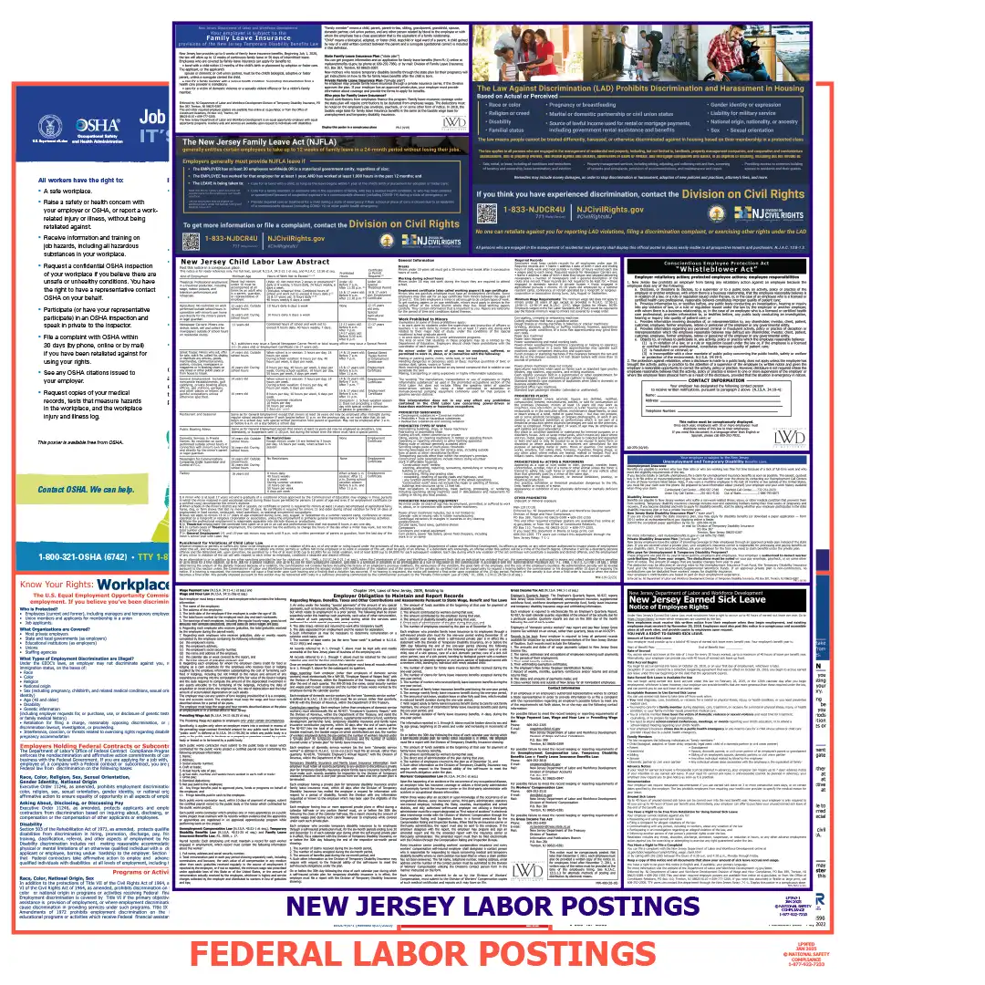 2026 New Jersey State & Federal Labor Law Posters – Regs Authority