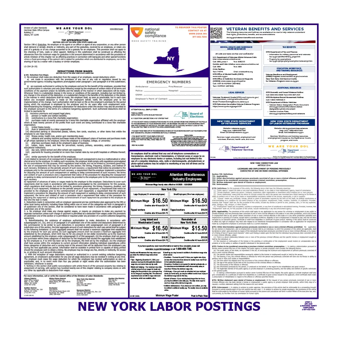 2026 New York State & Federal Labor Law Posters