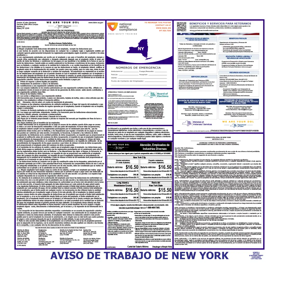 2026 New York State & Federal Labor Law Posters