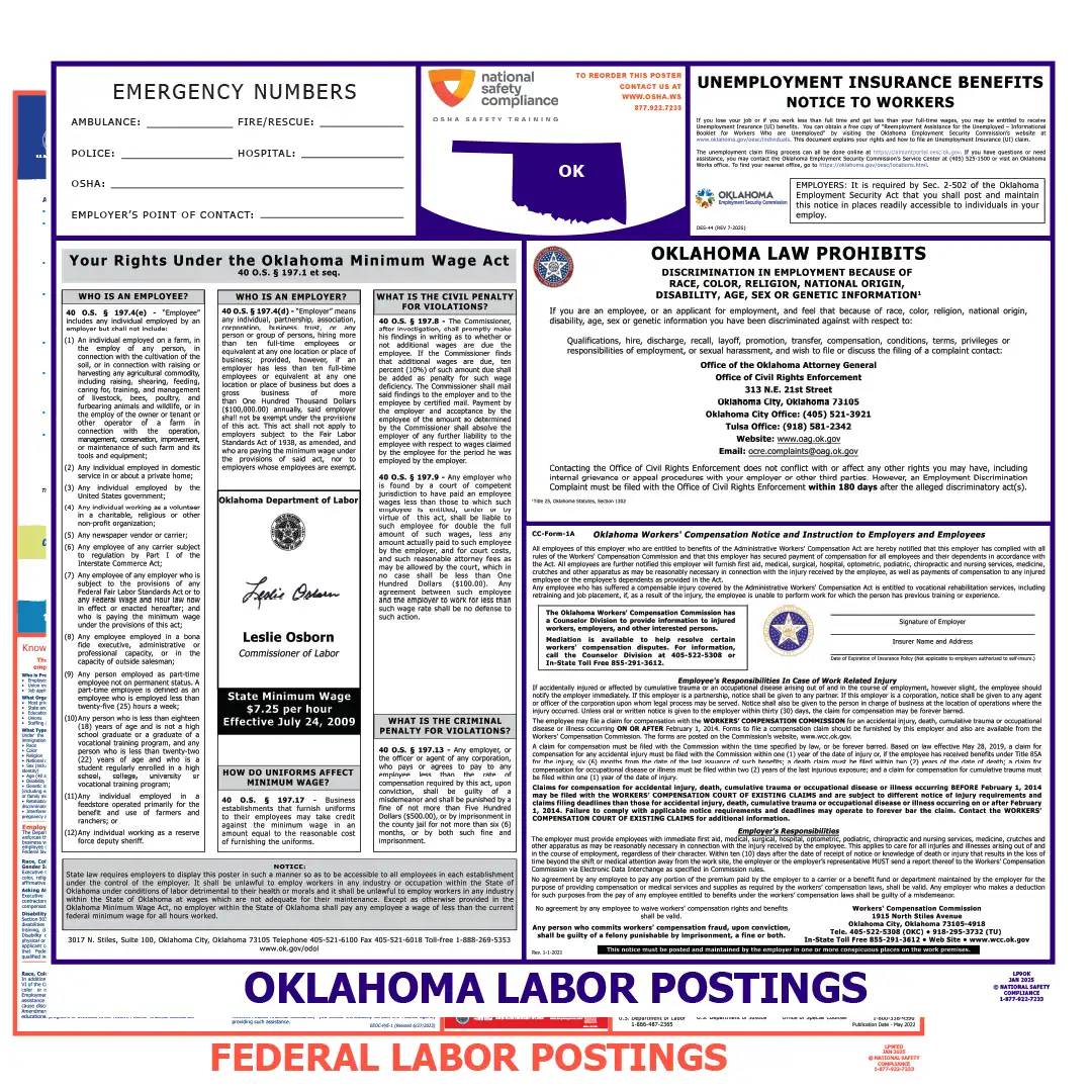2026 Oklahoma State & Federal Labor Law Posters