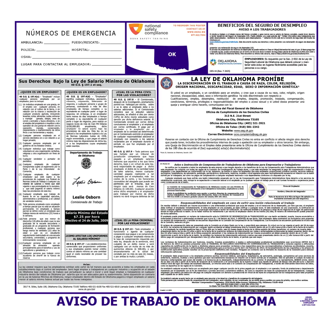 2026 Oklahoma State & Federal Labor Law Posters