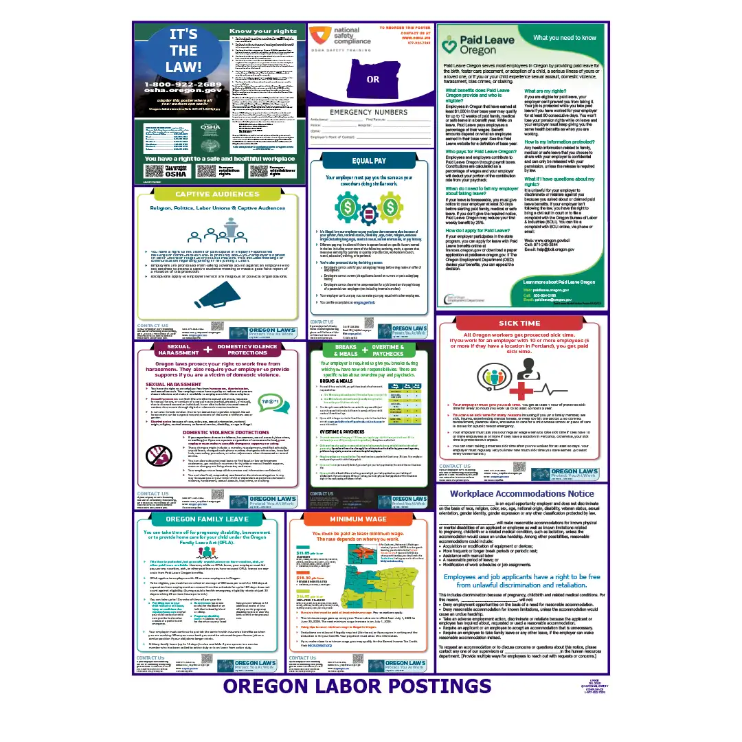 2026 Oregon State & Federal Labor Law Posters