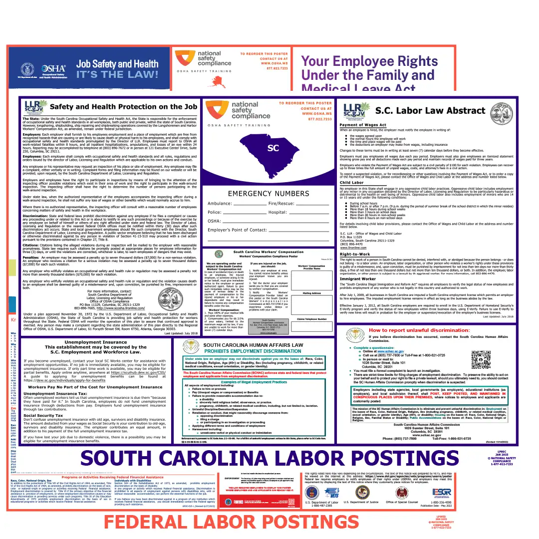 2026 South Carolina State & Federal Labor Law Posters