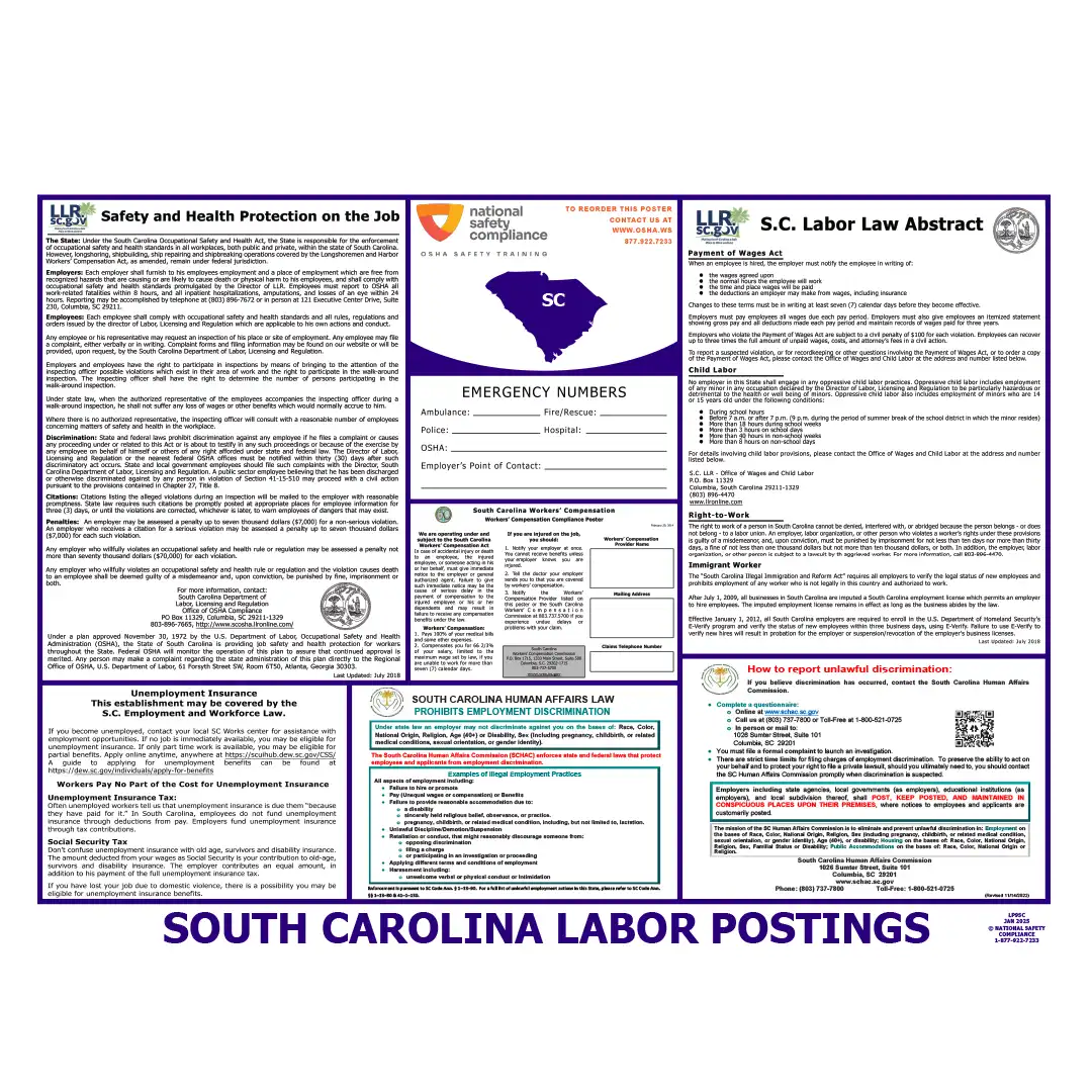 2026 South Carolina State & Federal Labor Law Posters