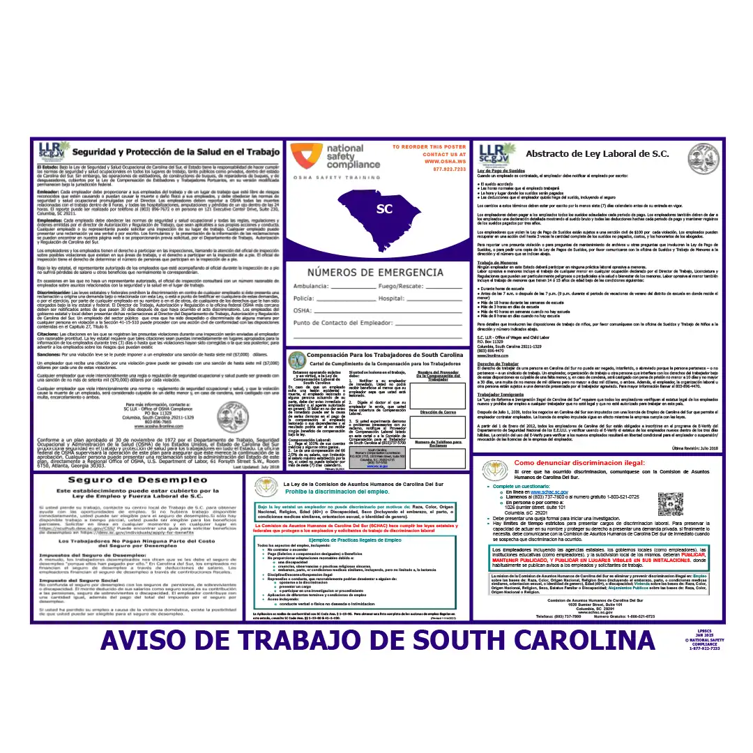 2026 South Carolina State & Federal Labor Law Posters