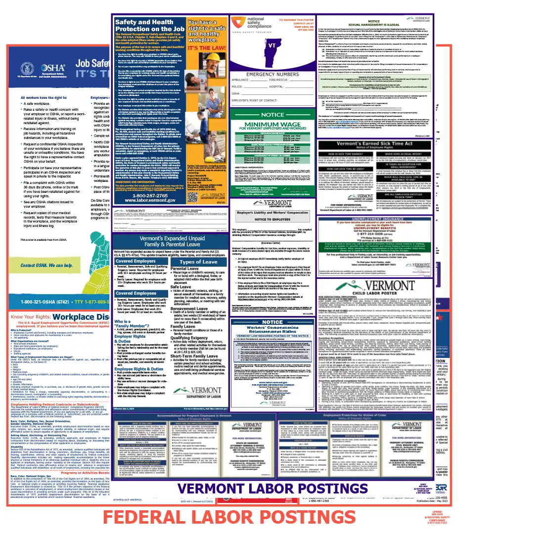 2026 Vermont State & Federal Labor Law Posters
