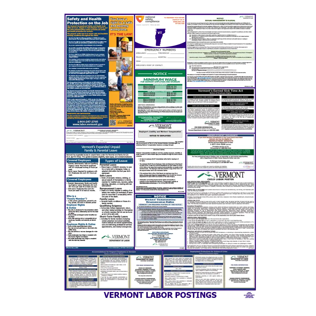 2026 Vermont State & Federal Labor Law Posters