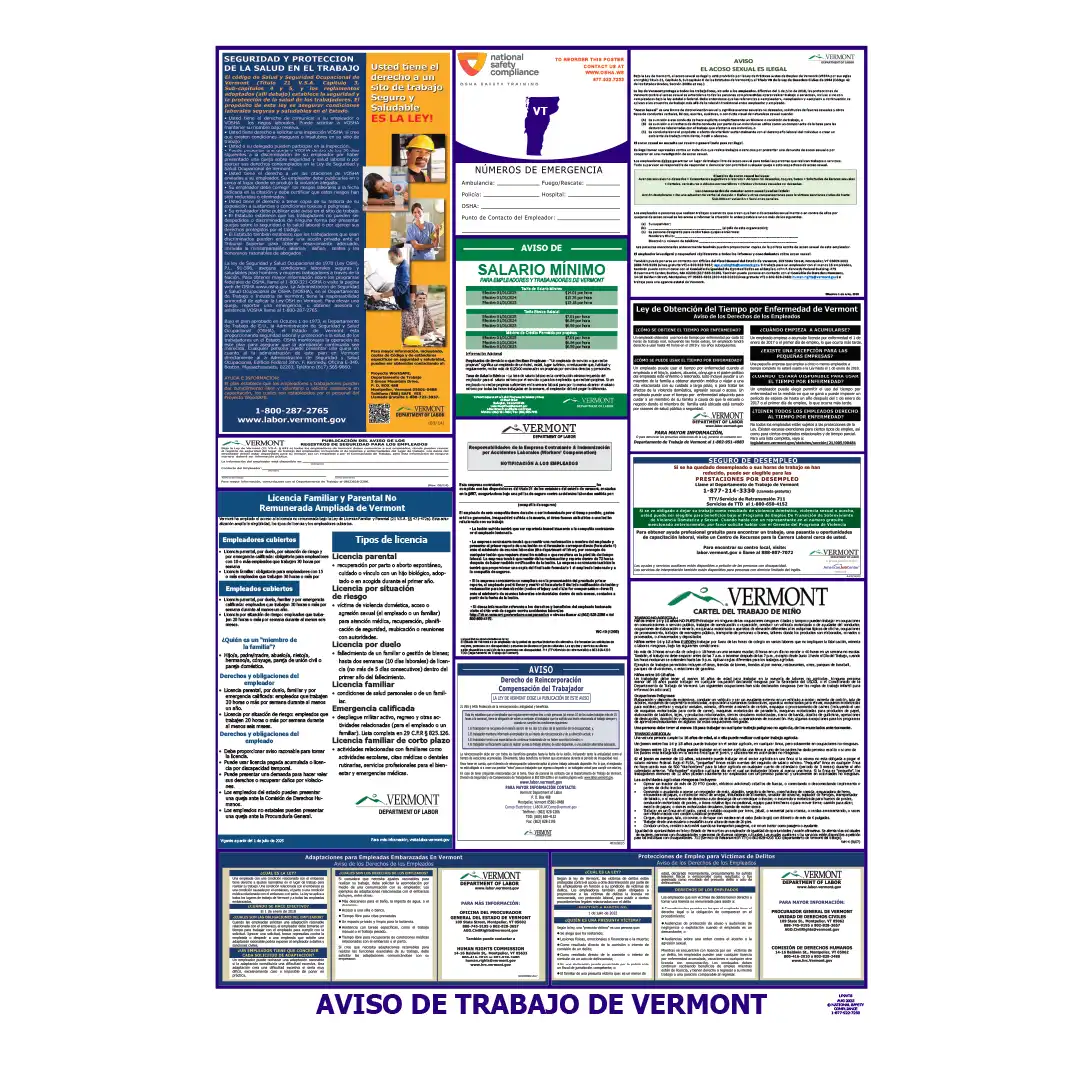 2026 Vermont State & Federal Labor Law Posters