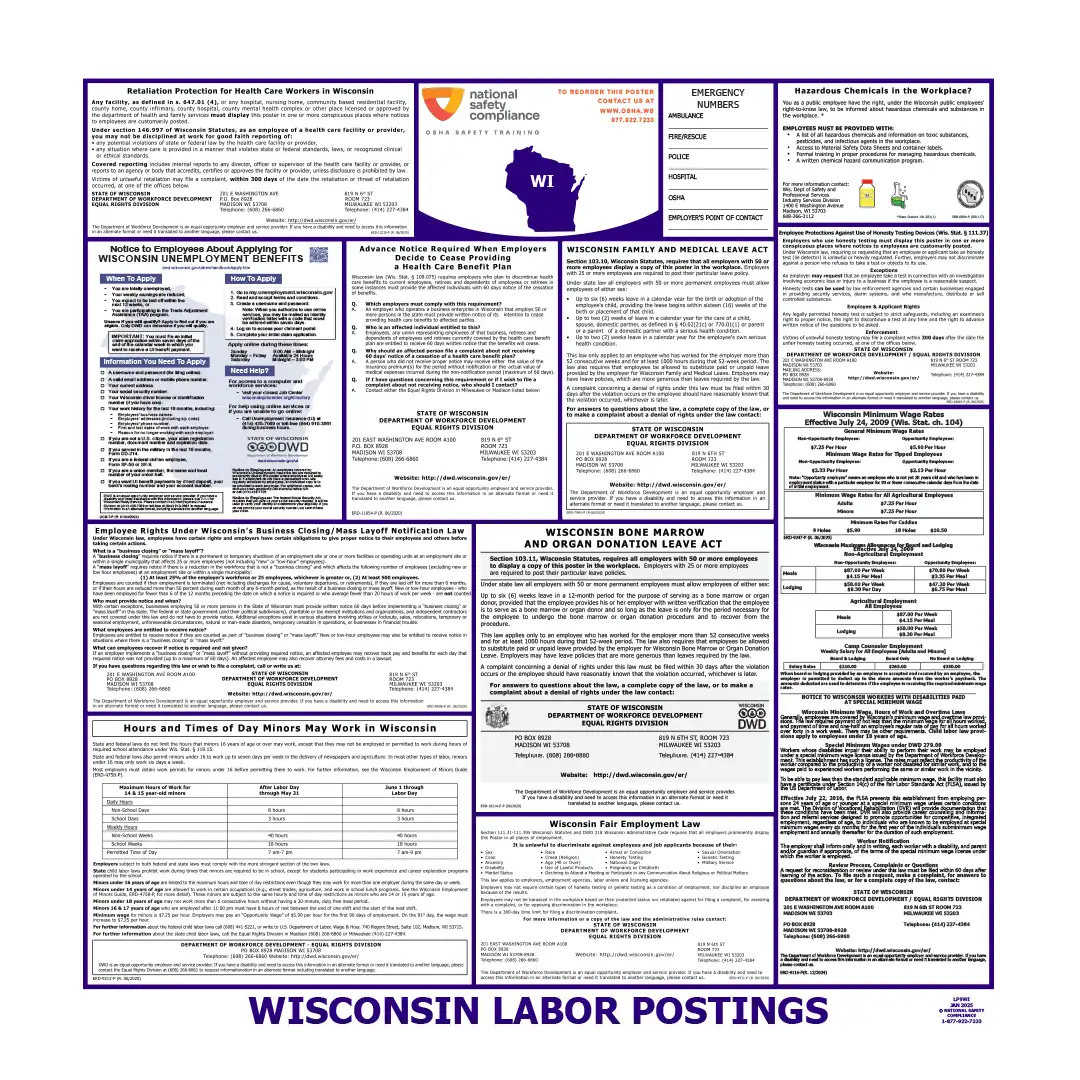 2026 Wisconsin State & Federal Labor Law Posters